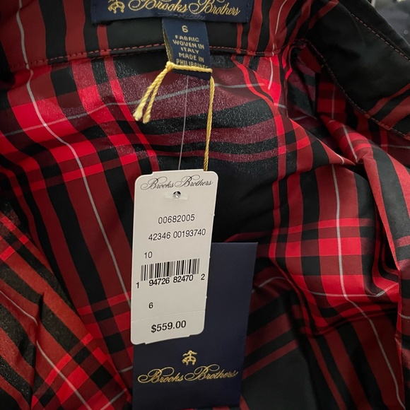 SOLD ❤️Host Pick ❤️ NWT Brooks Brothers Taffeta Tartan Pleated Shirt Dress - Picture 4 of 4